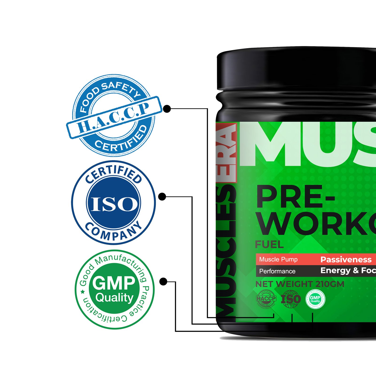 Muscles Era Pre Workout Pineapple for Energy Focus and Muscle Pump