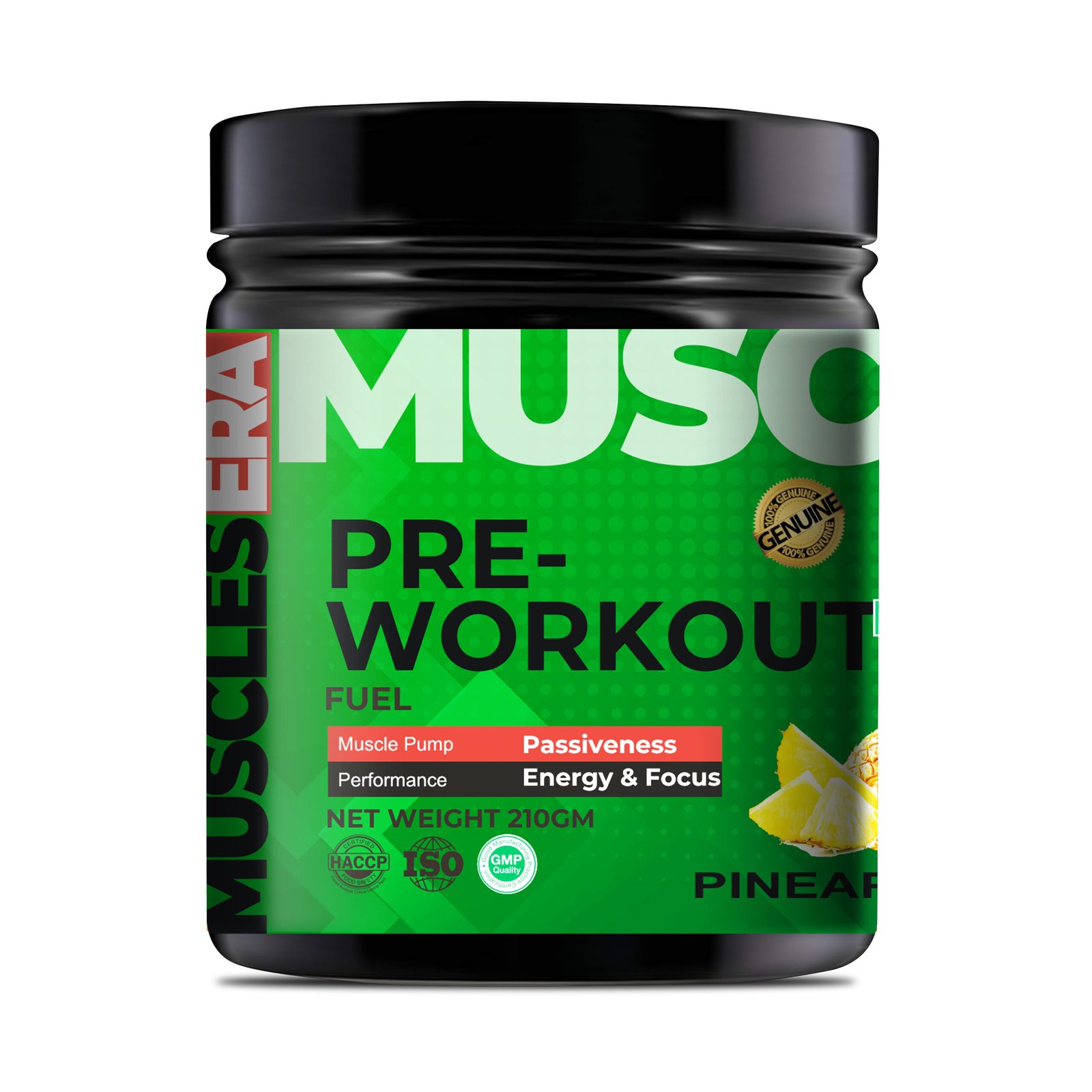 Muscles Era Pre Workout Pineapple for Energy Focus and Muscle Pump