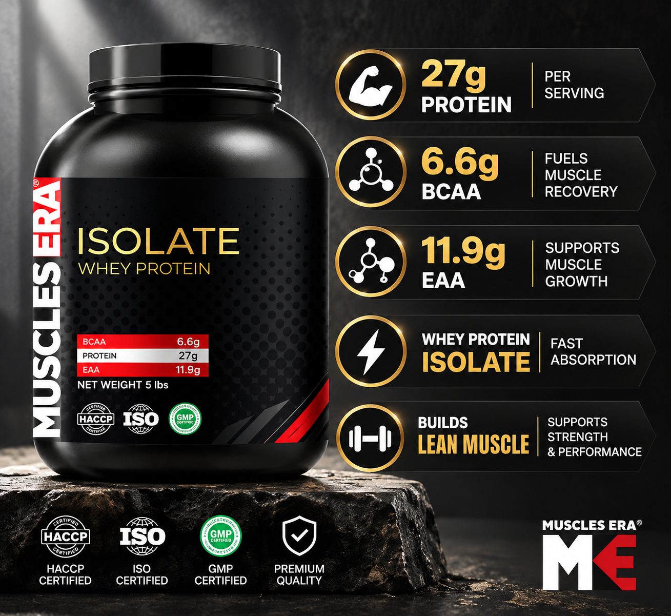 Muscles Era 100% Whey Protein Isolate 2.5 kg – Vanilla - Image 3