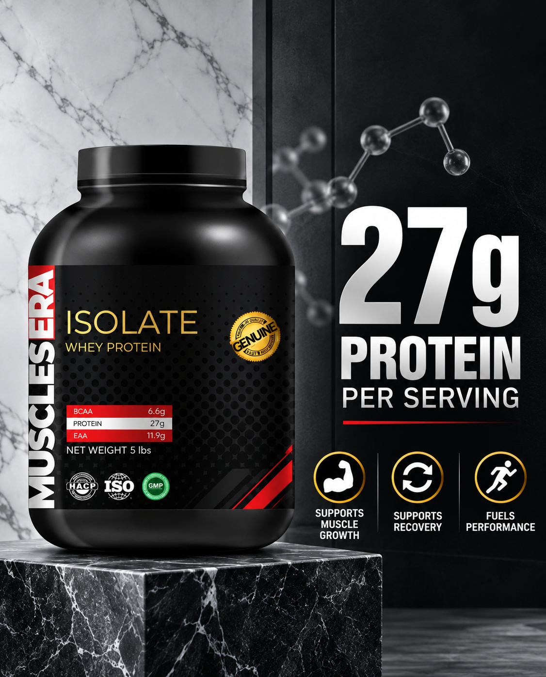 Muscles Era 100% Whey Protein Isolate 2.5 kg – Vanilla - Image 2