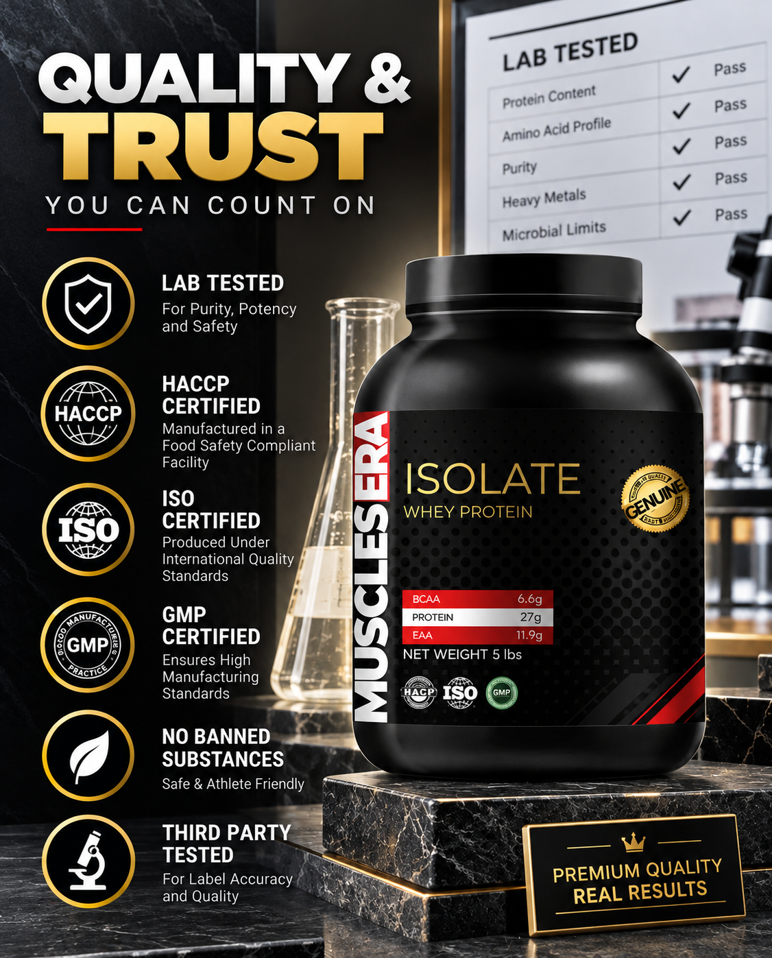 Muscles Era 100% Whey Protein Isolate 2.5 kg – Vanilla - Image 4
