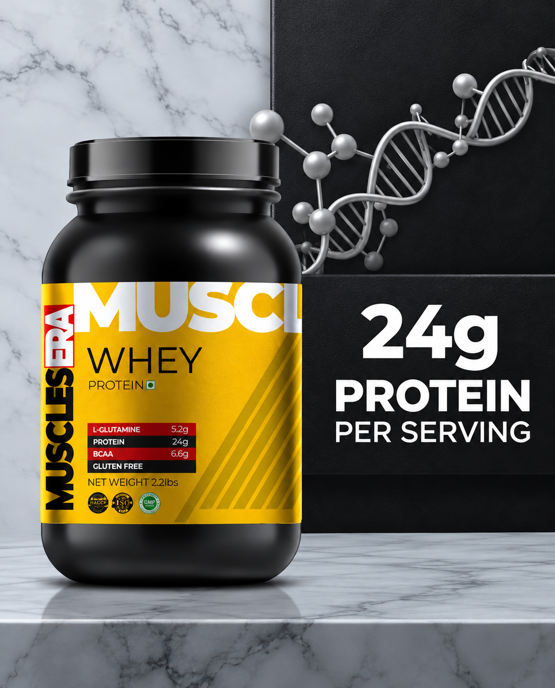 Muscles Era Whey Protein 1 kg – Strawberry - Image 2